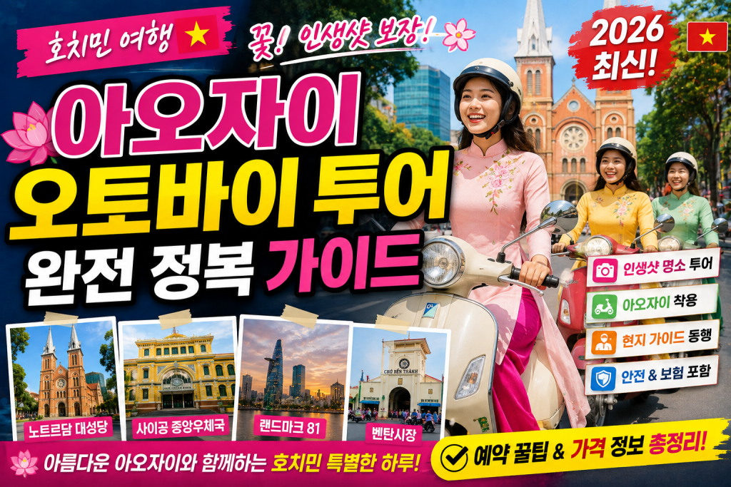 호치민 아오자이 오토바이